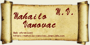 Mahailo Vanovac vizit kartica